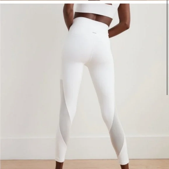 AERIE White high-waisted mesh workout yoga leggings - Picture 3 of 3